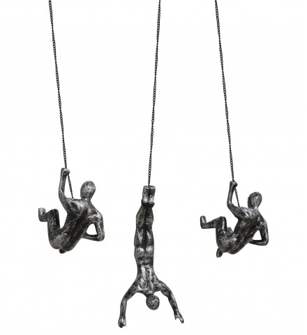 Hanging Men With Chain Wall Art Grey